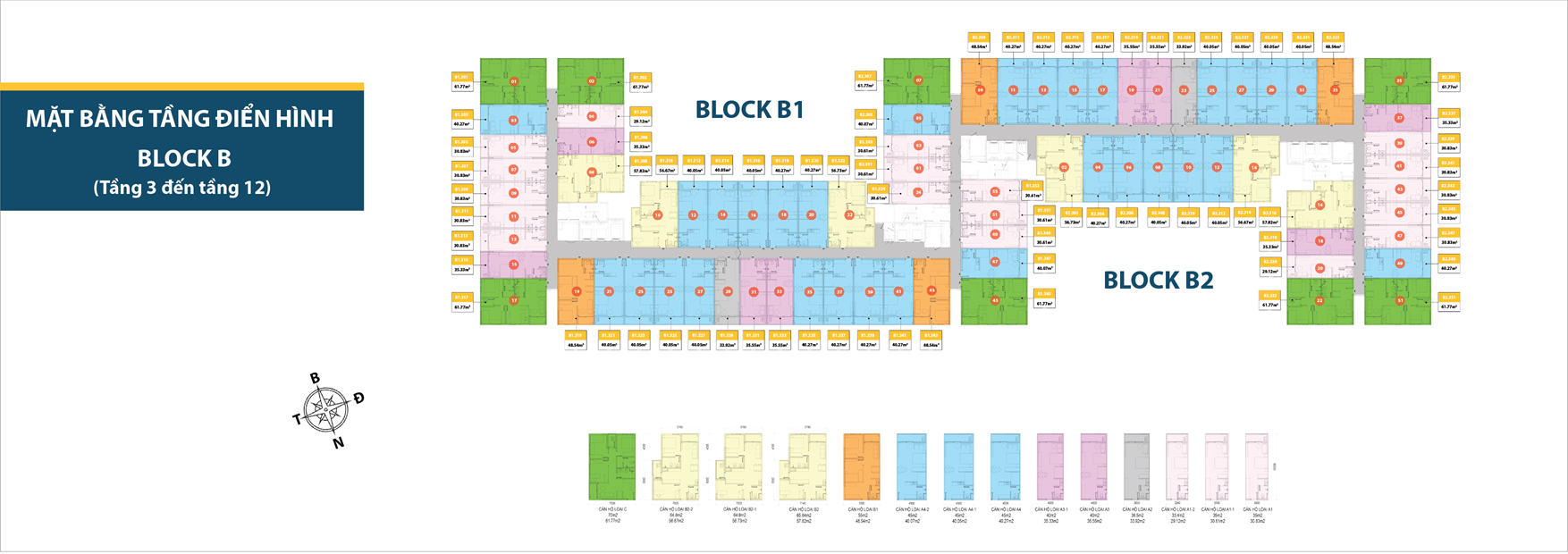 Mặt bằng tầng điển hình Block B Phước An Gateway